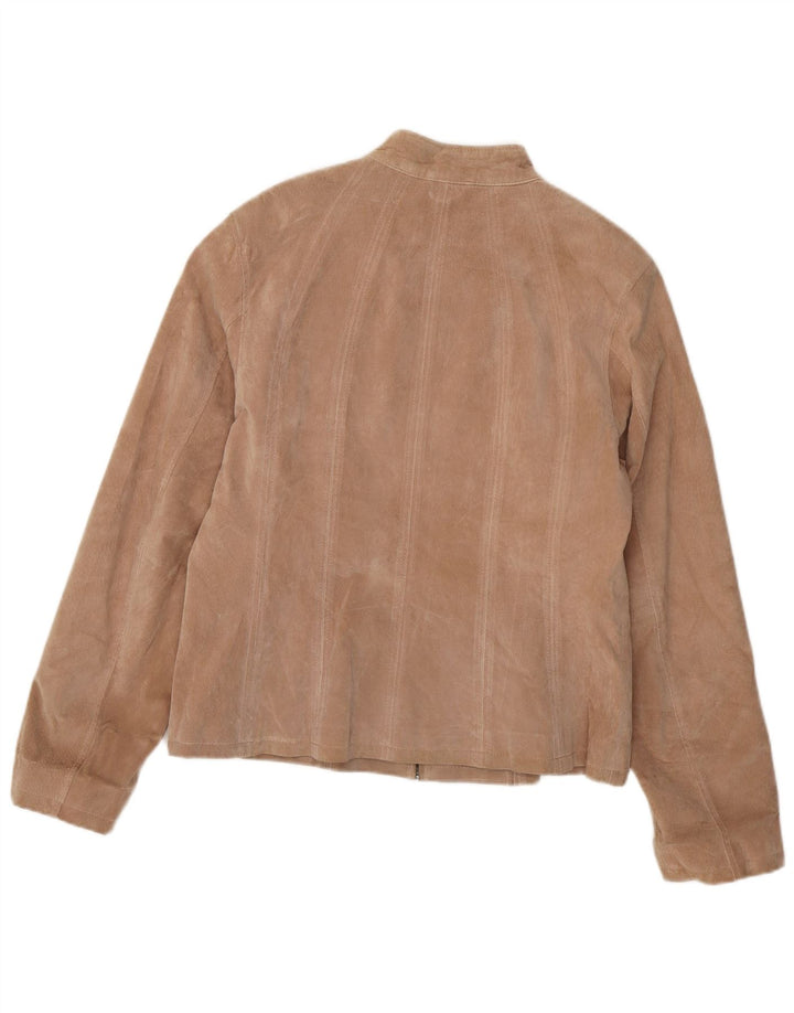 Zarro Γυναικείο Suede Bomber Jacket IT 52 2XL Beige Leather