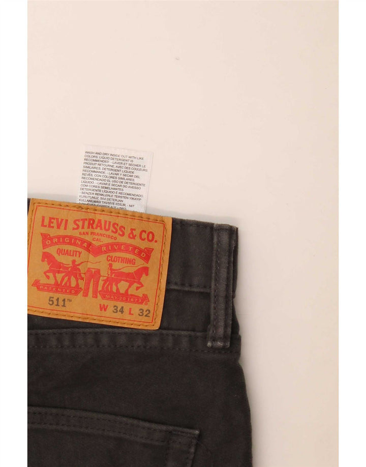 Levi's Mens 511 Slim Jeans W34 L32 Γκρι βαμβακερό