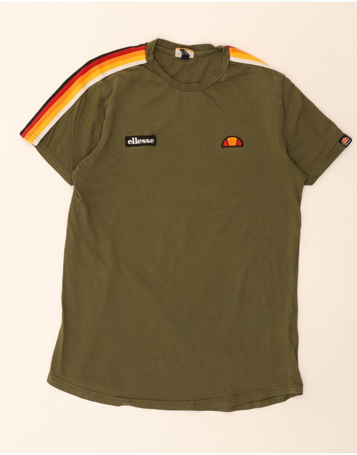 Ανδρικό T-Shirt Ellesse Top Μεσαίο Πράσινο Colourblock Βαμβακερό