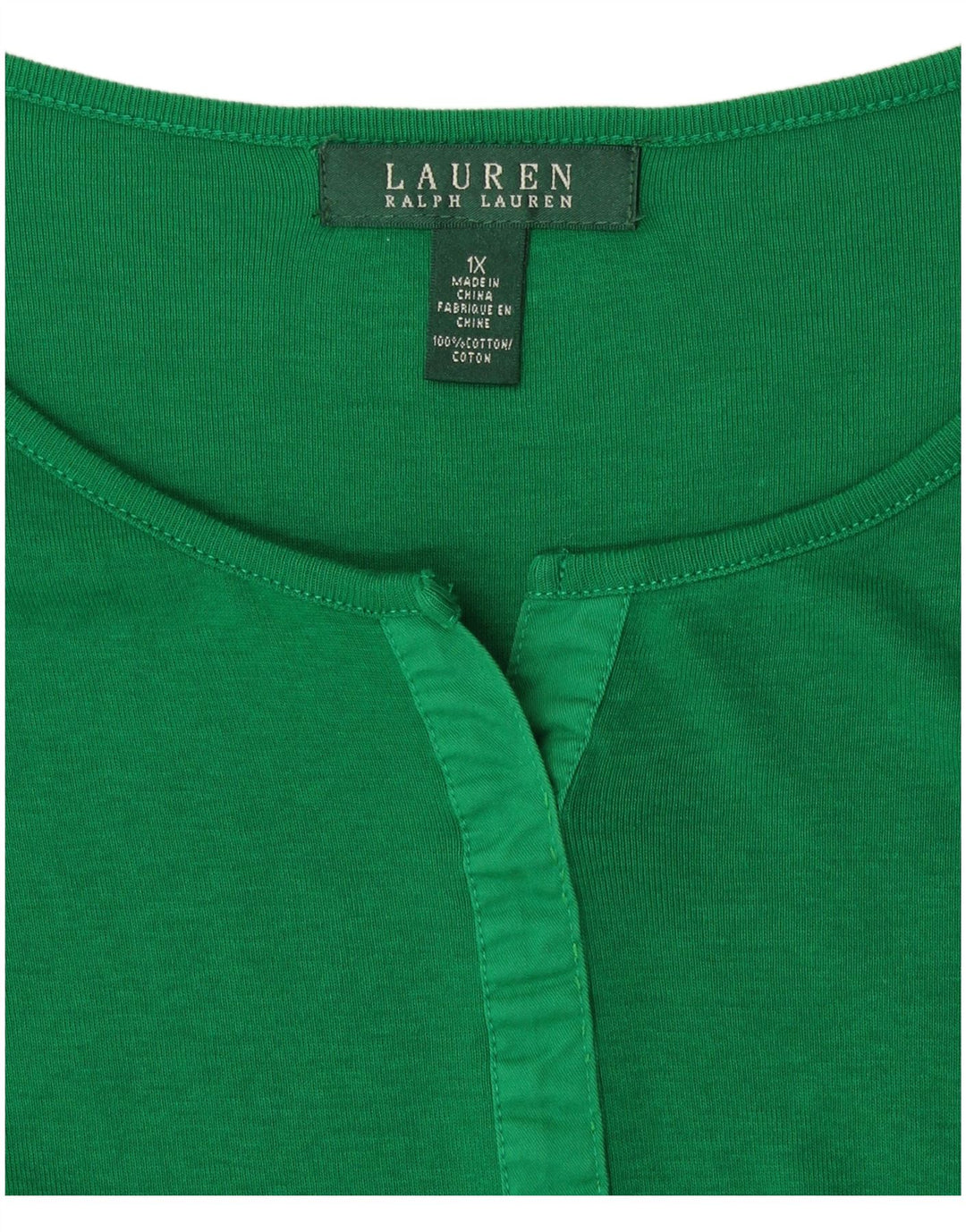 RALPH LAUREN Γυναικείο τοπ μακρυμάνικο UK 18 XL πράσινο βαμβακερό