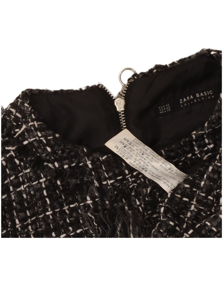 Zara Γυναικείο Αμάνικο Φόρεμα Shift UK 6 XS Black Check Acrylic