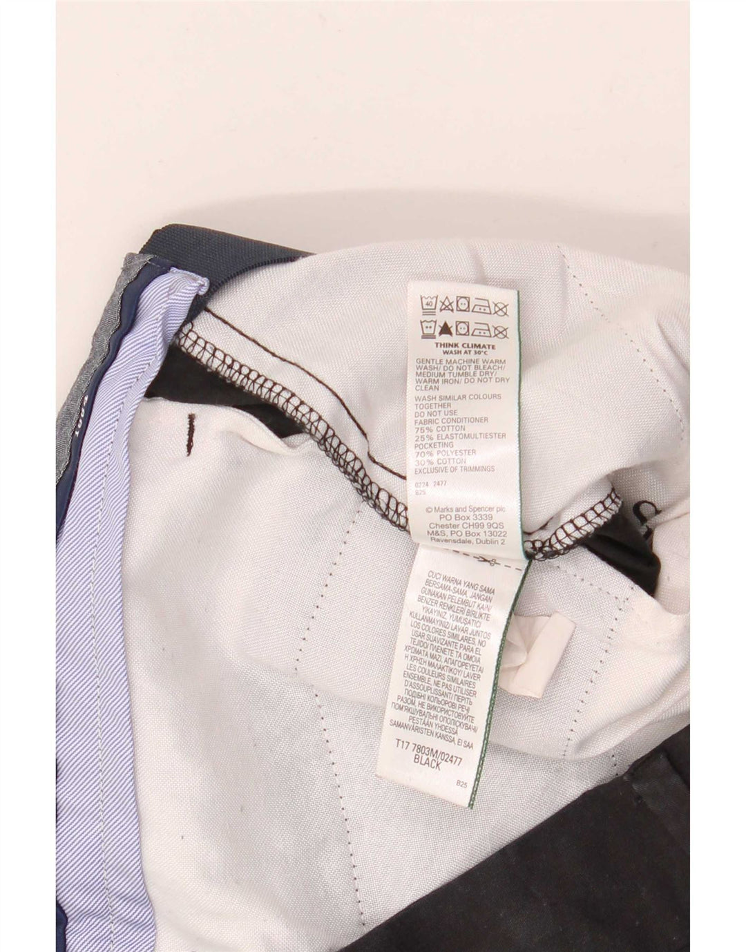 Ανδρικό σορτς Chino Marks & Spencer W30 Μεσαίο μαύρο βαμβακερό