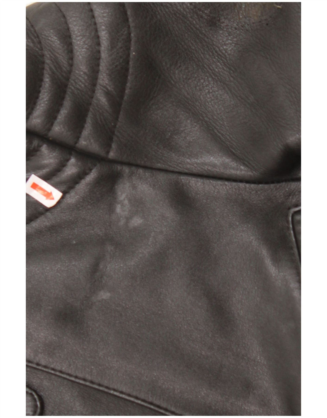 VINTAGE Γυναικείο Δερμάτινο Μπουφάν Biker UK 18 XL Μαύρο Δερμάτινο