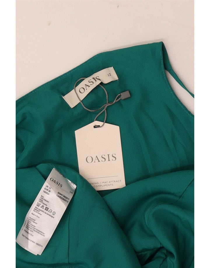 Γυναικείο αμάνικο φόρεμα Oasis UK 12 Μεσαίο πράσινο πολυεστέρα