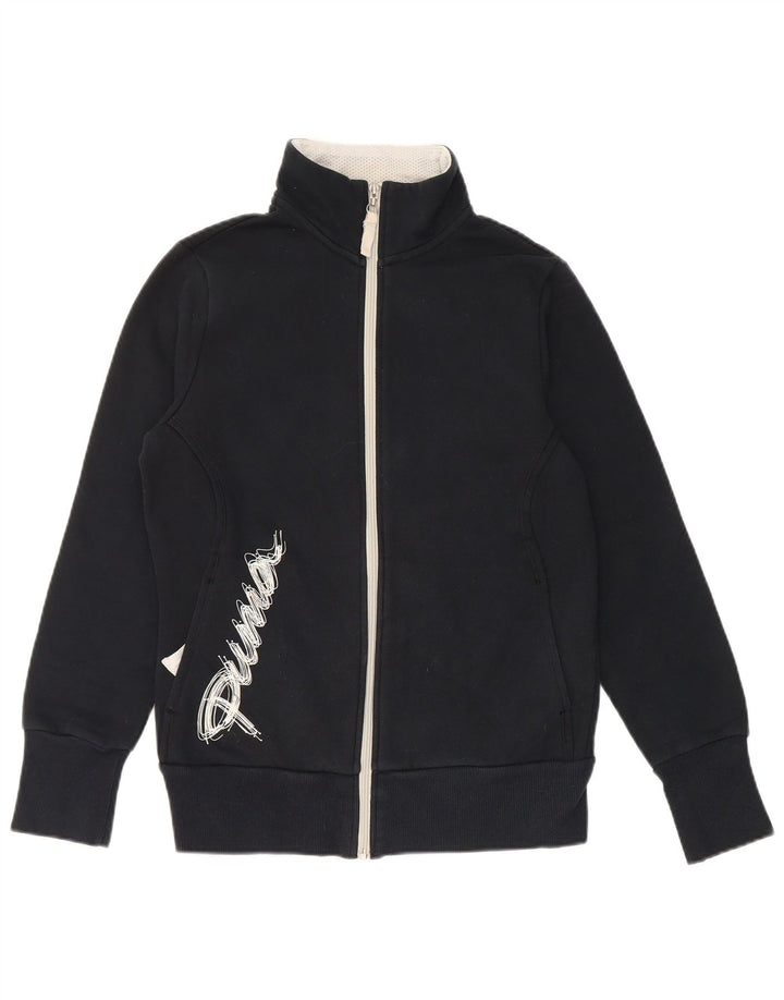 Γυναικεία φόρμα PUMA Graphic Top Jacket UK 12 Medium Black Cotton