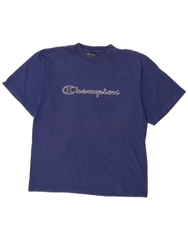 Ανδρικό γραφικό T-shirt CHAMPION Top XL Navy Blue Cotton