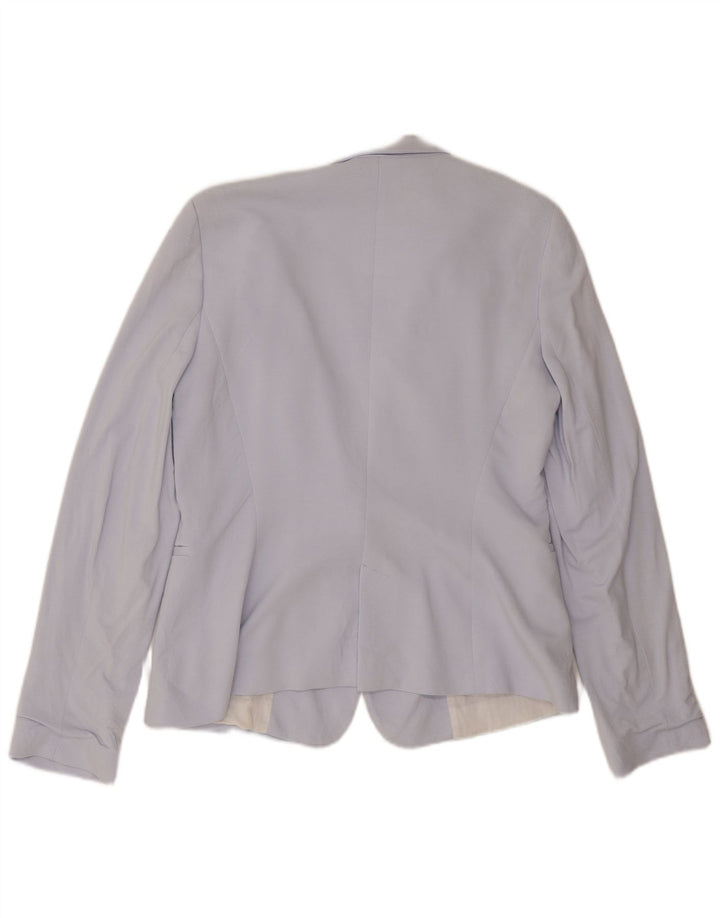 Zara Γυναικείο σακάκι 1 κουμπιού blazer UK 14 μεγάλο μπλε βισκόζη