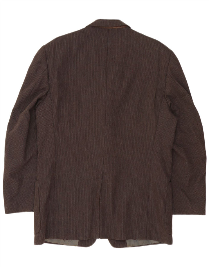 Trussardi Ανδρικό σακάκι σακάκι με 3 κουμπιά IT 50 Large Brown Pinstripe Acetate