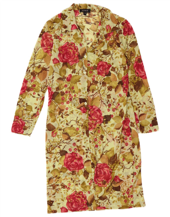 Γυναικείο μακρυμάνικο πουκάμισο Kookai φόρεμα Μέγεθος 1 Μικρό πράσινο Floral Bohemian