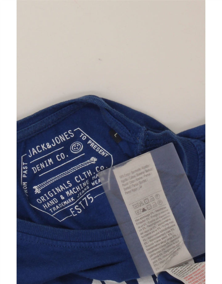 Jack & Jones Ανδρικό γραφικό τοπ μακρυμάνικο μεγάλο μπλε βαμβακερό