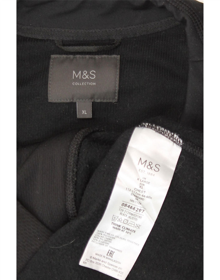 Marks & Spencer Mens Fleece Gilet UK 42 XL Μαύρος Πολυεστέρας