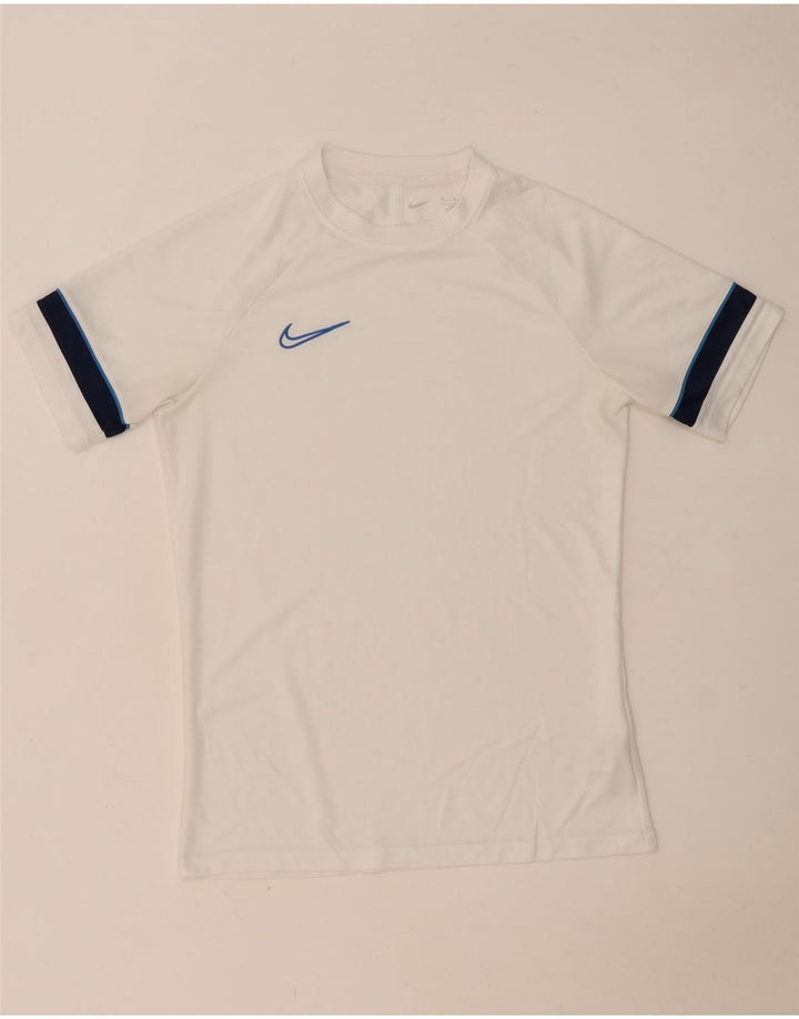 Ανδρικό μπλουζάκι NIKE Dri Fit Τοπ μεσαίου λευκού χρώματος πολυεστέρας