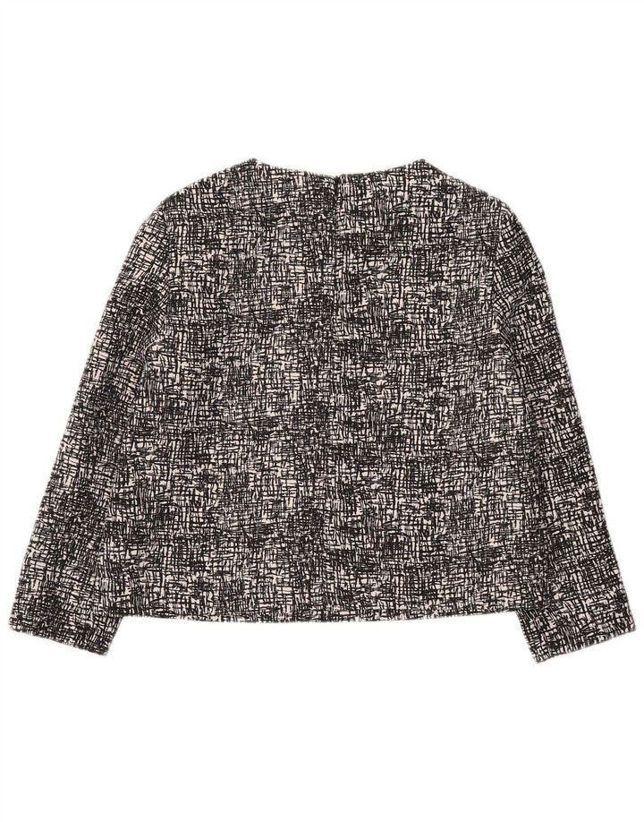 Zara γυναικεία μπλούζα Crop 3/4 μανίκια UK 14 μεσαίου μαύρου πολυεστέρα