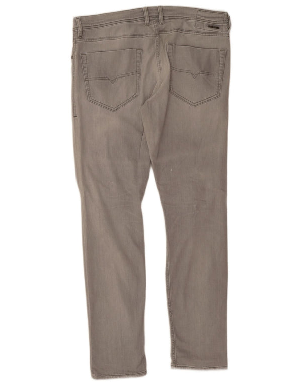 Diesel Mens Tepphar Distressed Carrot Slim Jeans W36 L32 Γκρι βαμβακερό