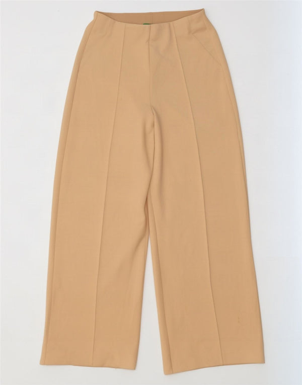 Γυναικείο Casual παντελόνι Benetton με φαρδύ πόδι μικρό W26 L30 μπεζ πολυεστέρα