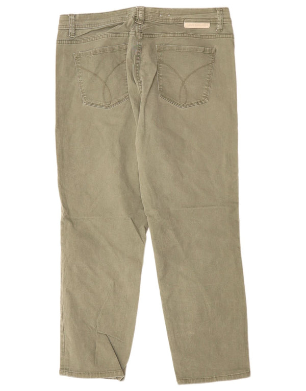 CALVIN KLEIN Γυναικείο ίσιο κομμένο παντελόνι US 12 Large W32 L25 Khaki