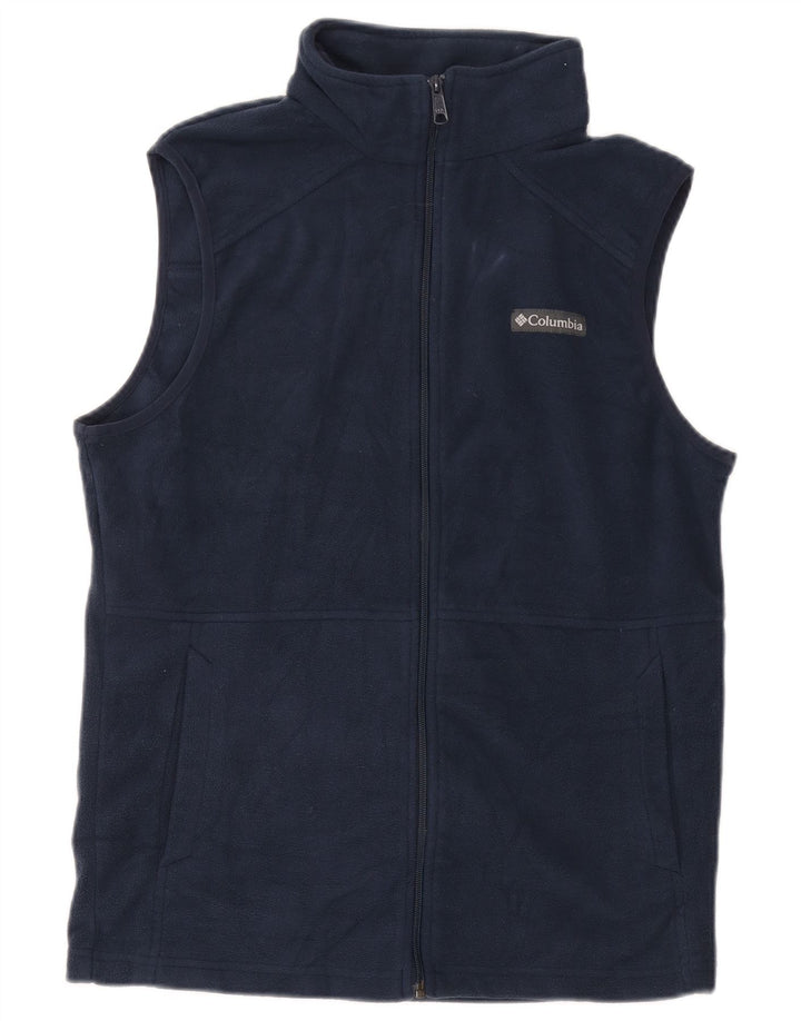 Columbia Mens Fleece Gilet UK 36 Small Navy Blue Polyester