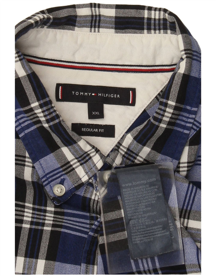 Tommy Hilfiger Ανδρικό πουκάμισο κανονικής εφαρμογής 2XL Blue Check Cotton