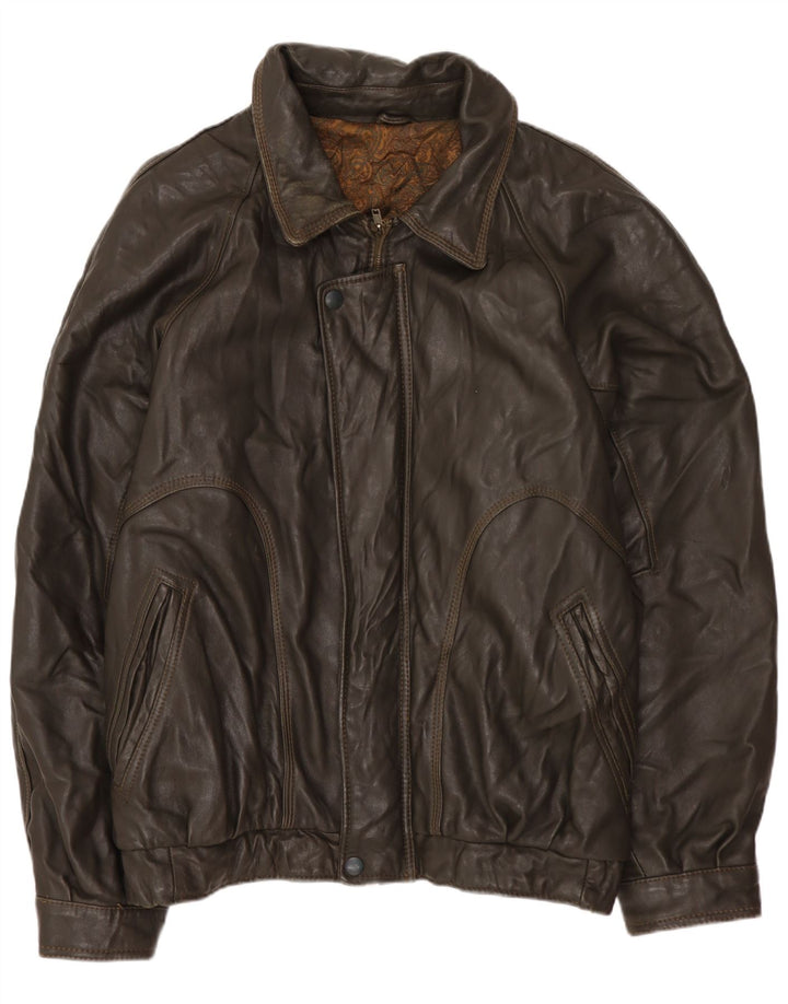 VINTAGE Ανδρικό Δερμάτινο Μπουφάν UK 42 XL Καφέ
