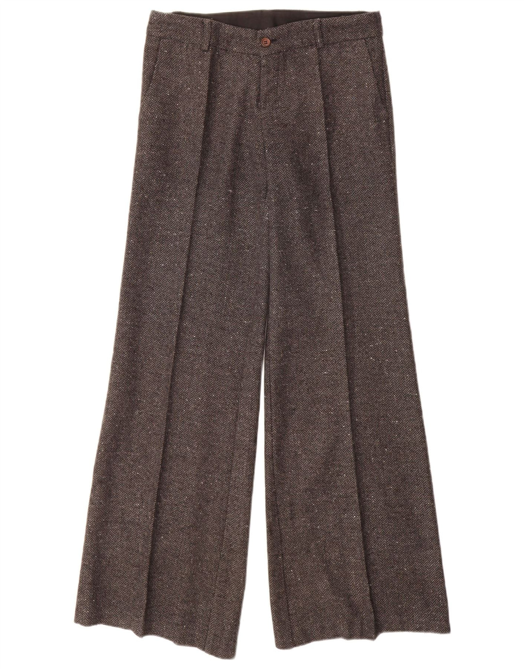 VINTAGE Γυναικείο Casual Παντελόνι IT 40 Small W28 L32 Grey Ψαροκόκκαλο