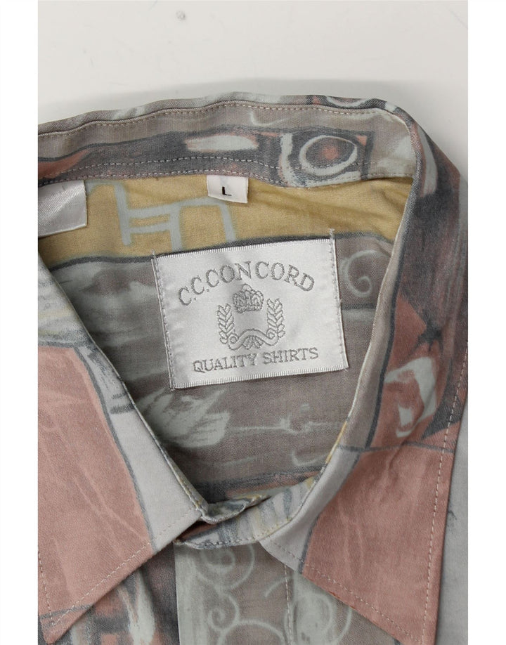 C.C.CONCORD Ανδρικό κοντομάνικο πουκάμισο μεγάλο πολύχρωμο γεωμετρικό
