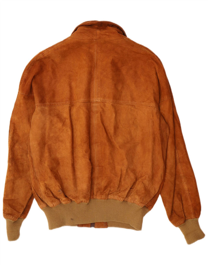 ESSEBI Ανδρικό Suede Bomber Jacket UK 40 Large Brown Δερμάτινο