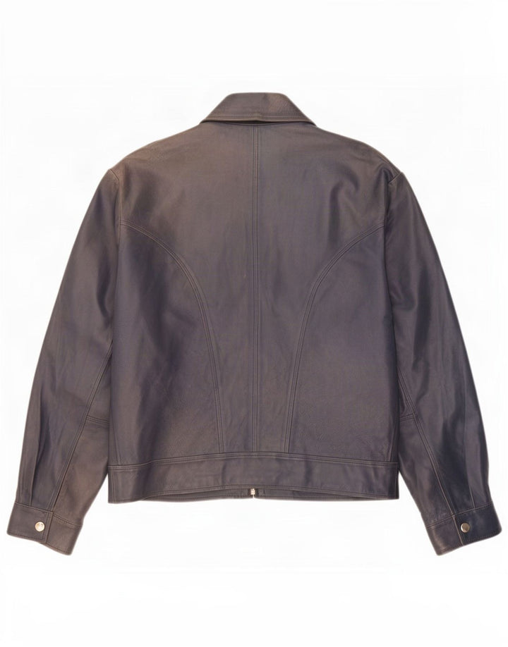 Kiros Ανδρικό Δερμάτινο Μπουφάν IT 52 XL Navy Blue