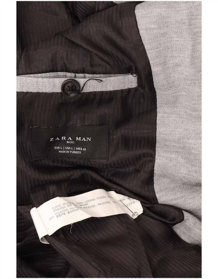 Zara Ανδρικό σακάκι blazer 2 κουμπιών UK 40 Large Grey
