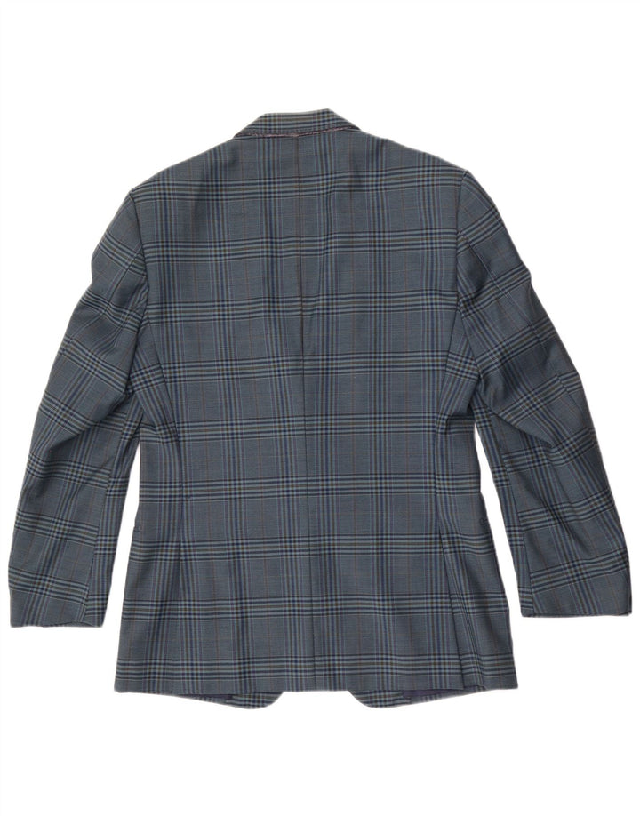 Vintage Ανδρικό σακάκι 2 κουμπιών σακάκι IT 50 Large Blue Check Wool
