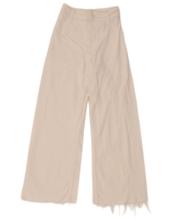 Zara γυναικείο φαρδύ τζιν ίσιο EU 34 2XS W24 L27 Λευκό βαμβακερό
