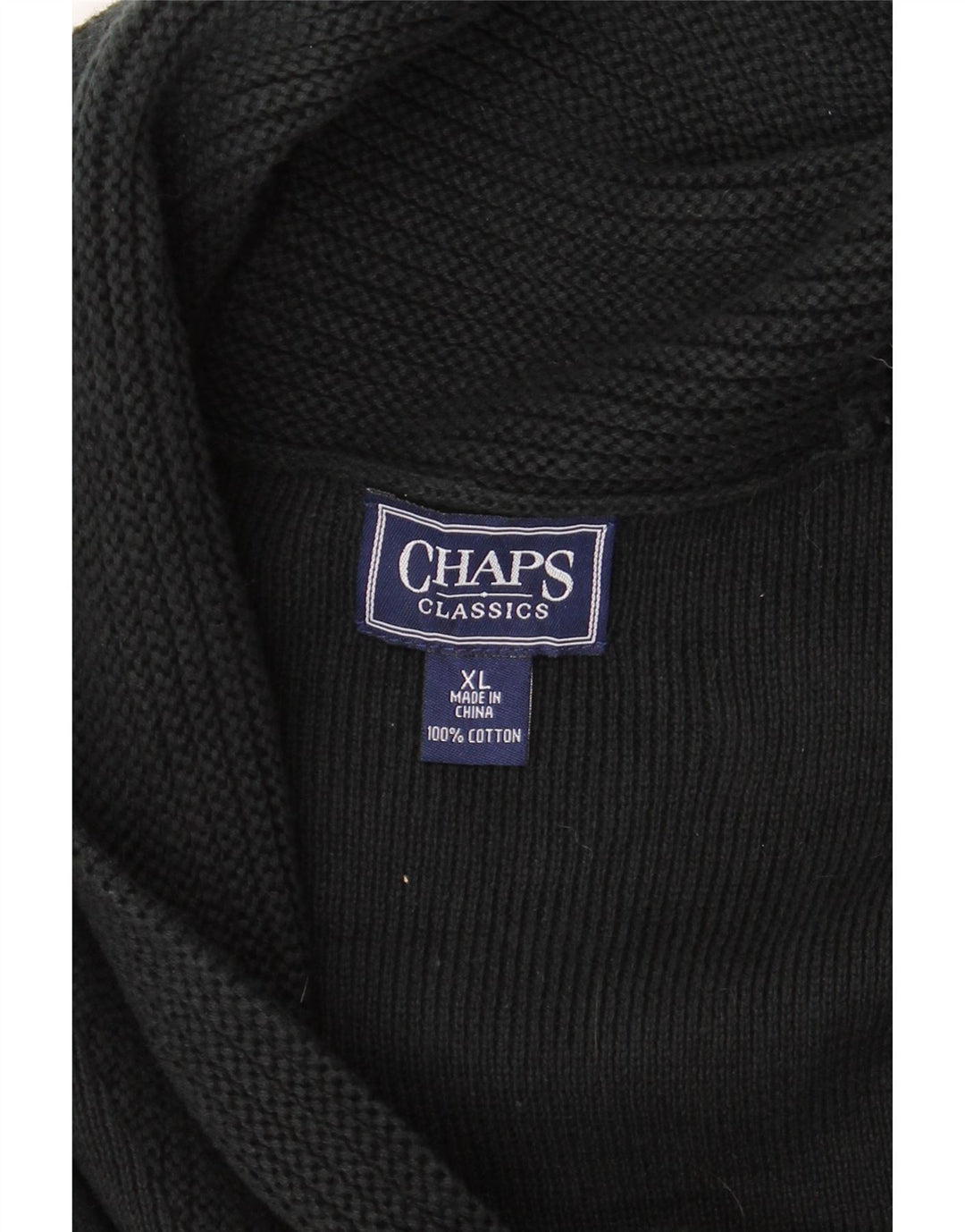 CHAPS Γυναικείο πουλόβερ ζακέτα UK 18 XL Μαύρο βαμβακερό