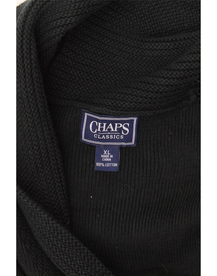 CHAPS Γυναικείο πουλόβερ ζακέτα UK 18 XL Μαύρο βαμβακερό