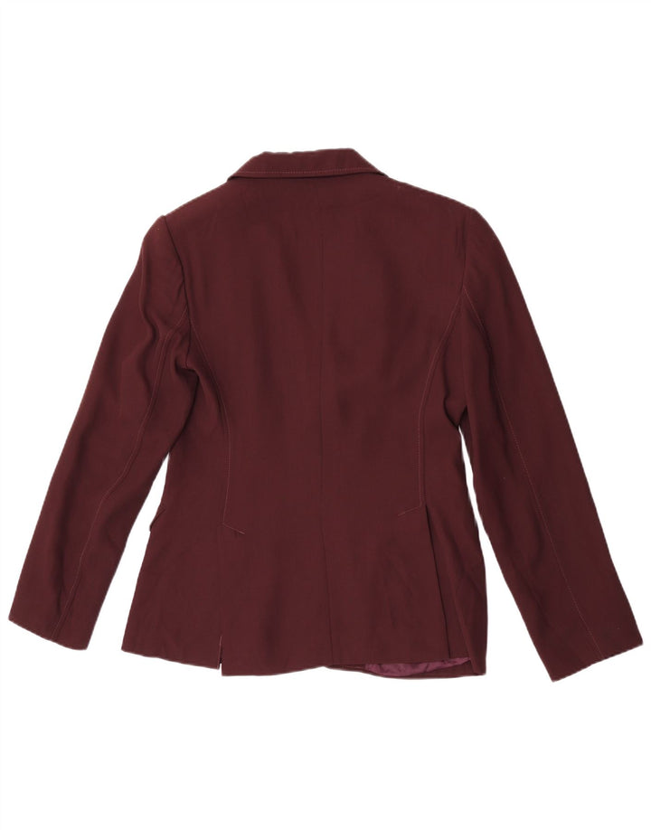 Benetton Γυναικείο Μπουφάν Blazer με 2 Κουμπιά IT 42 Βισκόζη μεσαίου μπορντό
