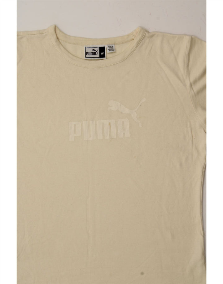 PUMA Womens Graphic T-Shirt Top UK 14 Medium Off White Vintage Puma and Second-Hand Puma from Messina Hembry 