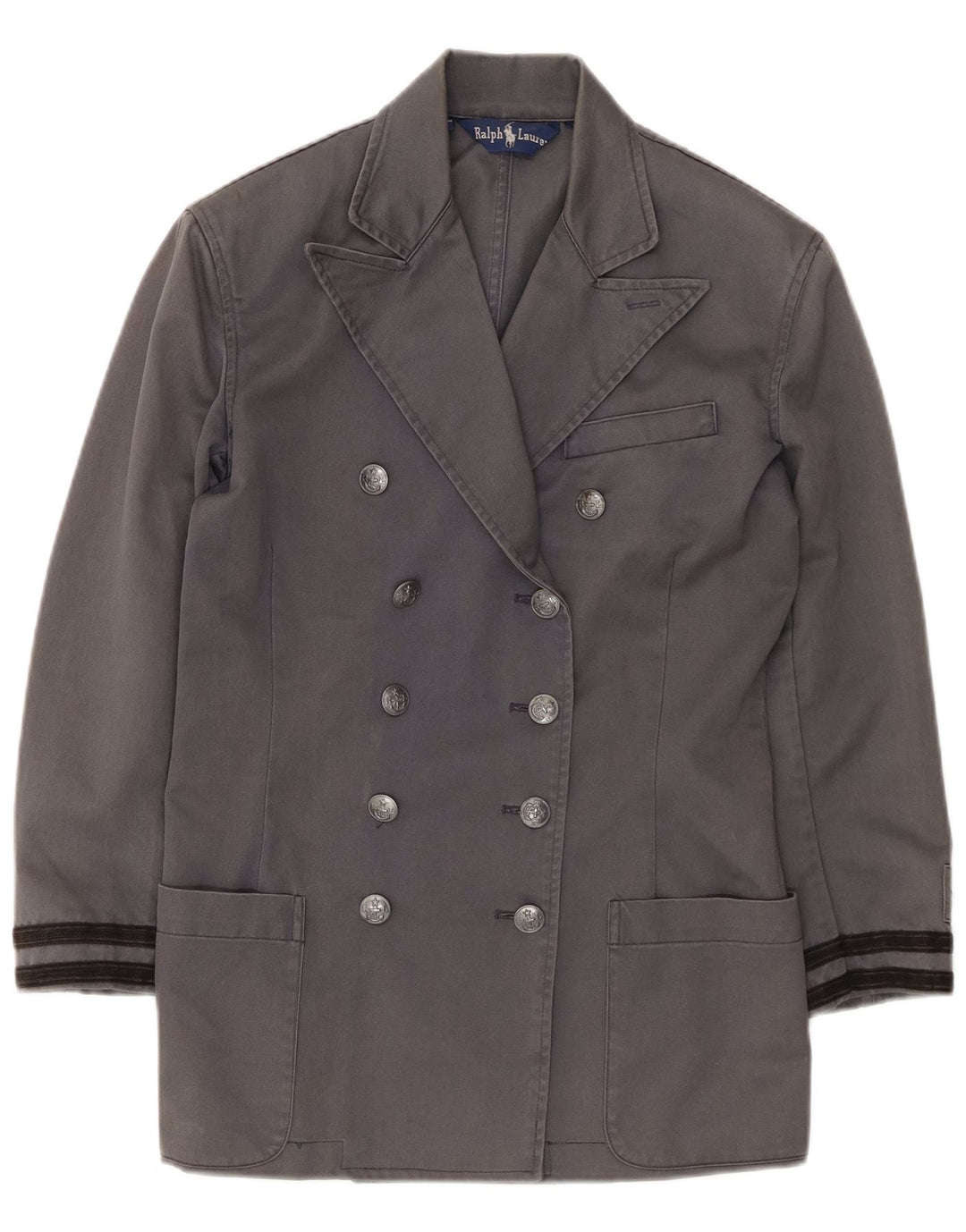 Γυναικείο παλτό Ralph Lauren με διπλό στήθος US 4 Small Grey Cotton