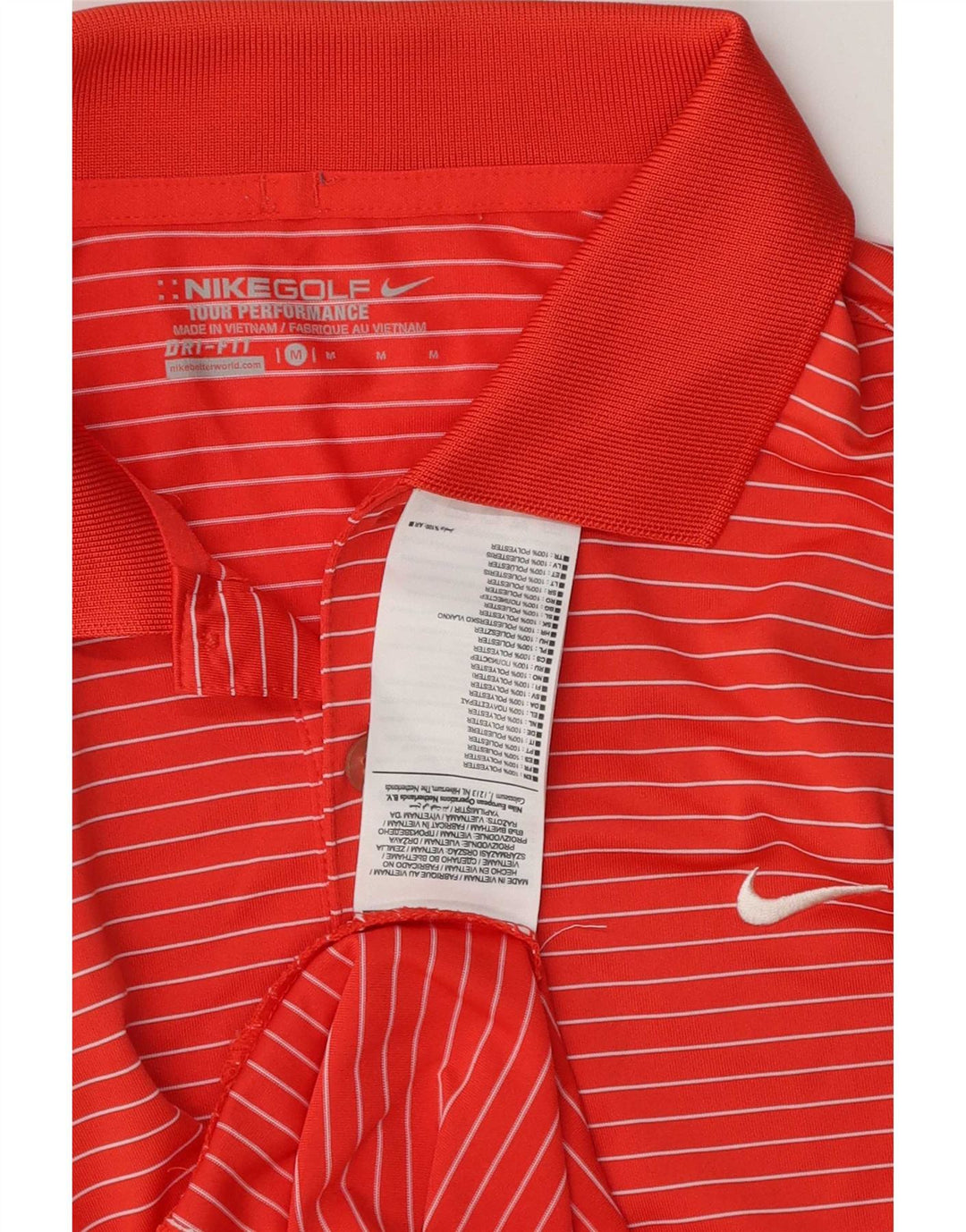 Ανδρικό μπλουζάκι Nike Dri Fit Polo με μεσαίο κόκκινο ριγέ πολυεστέρα