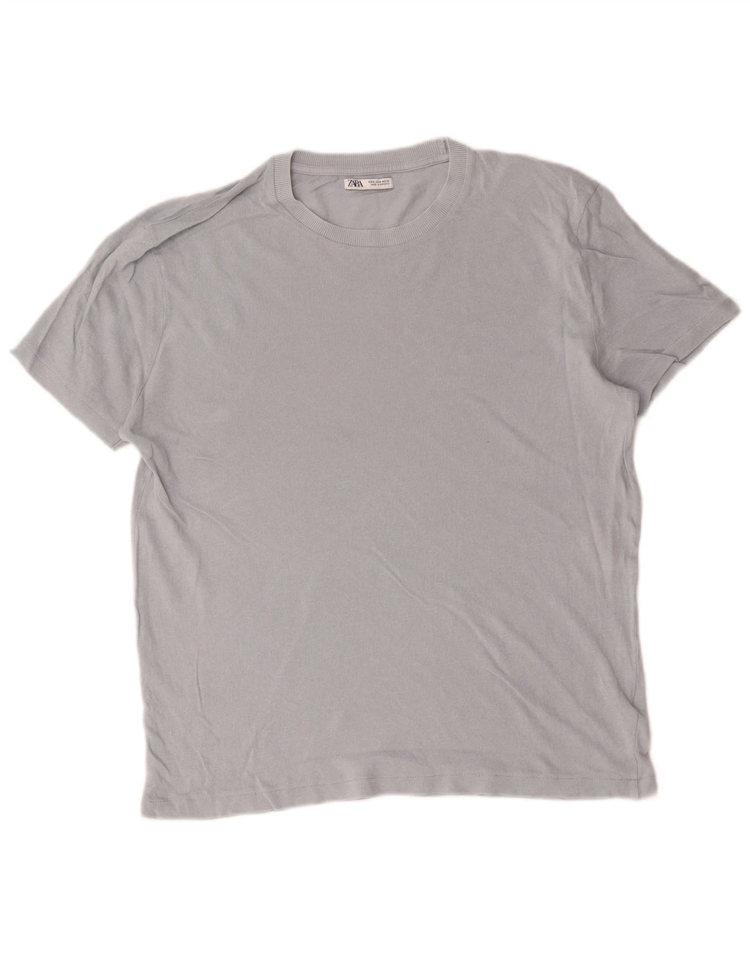 Ανδρικό T-Shirt Zara Τοπ μεσαίο γκρι βαμβακερό