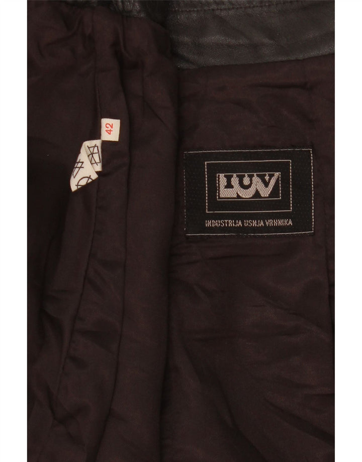 Vintage Γυναικεία Δερμάτινη Φούστα IT 42 Medium W27 Μαύρη