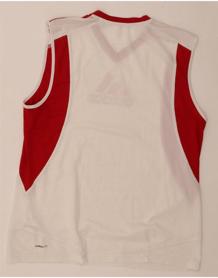 Ανδρικό γραφικό γιλέκο Adidas Climalite Top Medium White Colorblock Πολυεστέρας