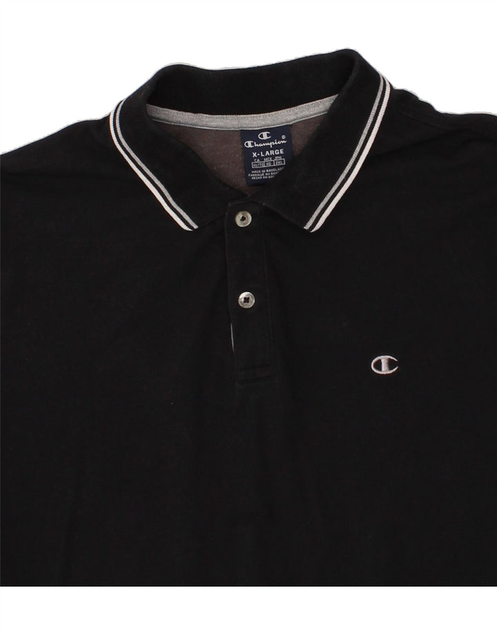 CHAMPION Mens Polo Shirt XL Black Vintage Champion and Second-Hand Champion from Messina Hembry 