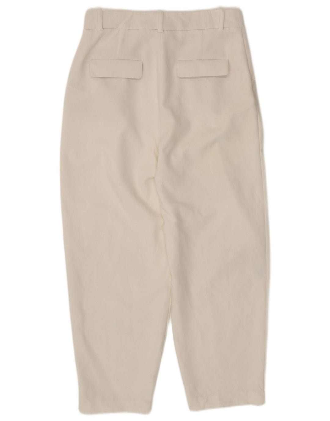 ZARA Γυναικείο κωνικό παντελόνι casual μικρό W26 L25 λευκό πολυεστέρα