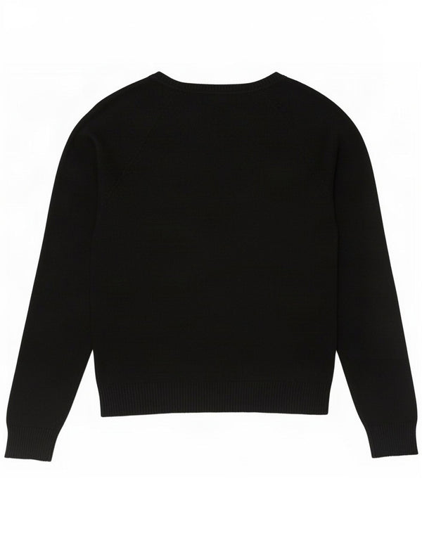 Zara Γυναικείο πουλόβερ με V λαιμόκοψη UK 10 Small μαύρο βαμβακερό