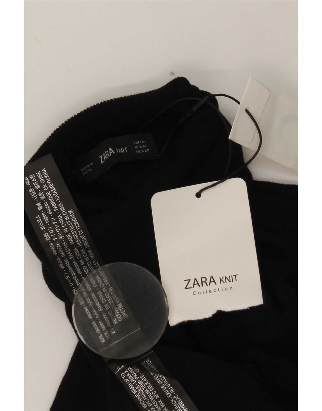 Zara γυναικείο πουλόβερ με ρολό λαιμόκοψη UK 12 μεσαία μπλε βισκόζη
