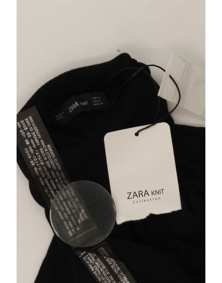 Zara γυναικείο πουλόβερ με ρολό λαιμόκοψη UK 12 μεσαία μπλε βισκόζη