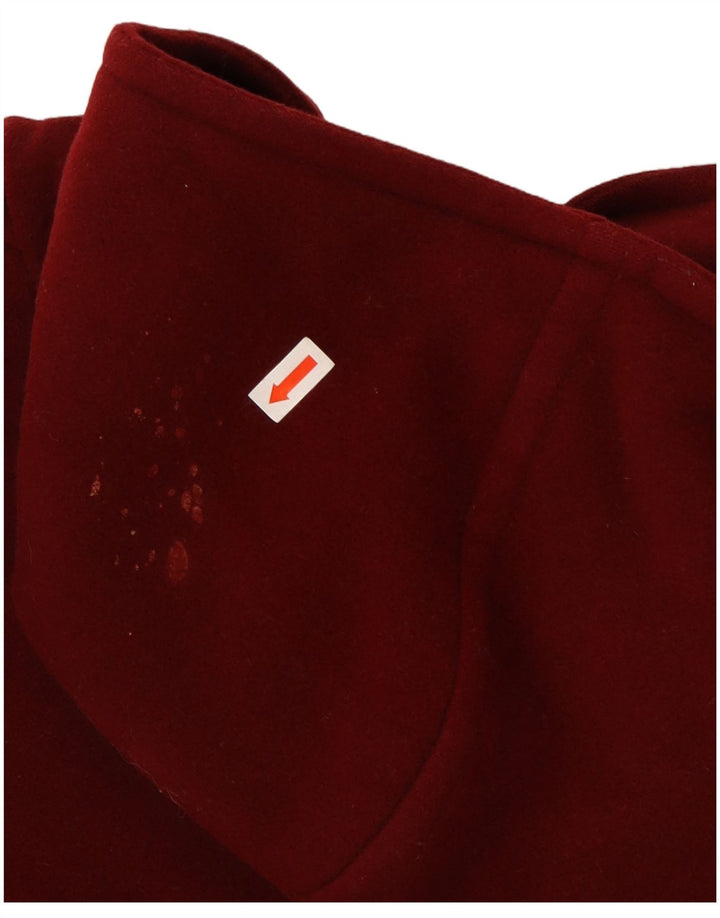 Vintage Γυναικείο παλτό Duffle με κουκούλα IT 52 2XL Κόκκινο μαλλί