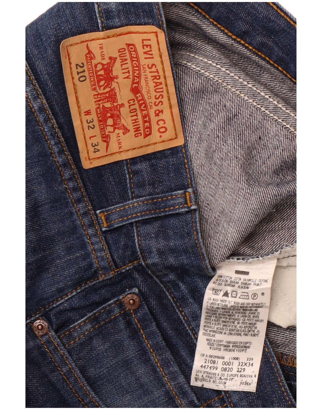 LEVI'S Ανδρικό τζιν 210 ίσιο W32 L34 Μπλε βαμβακερό