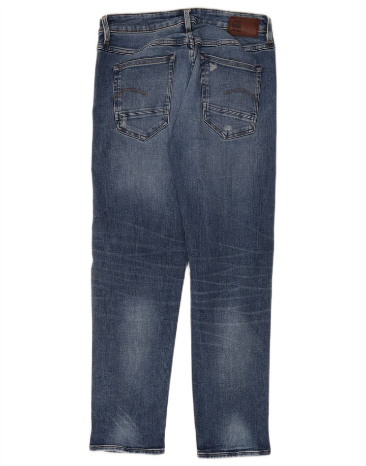 G-Star Womens Distressed Slim Jeans W24 L30 Blue Cotton