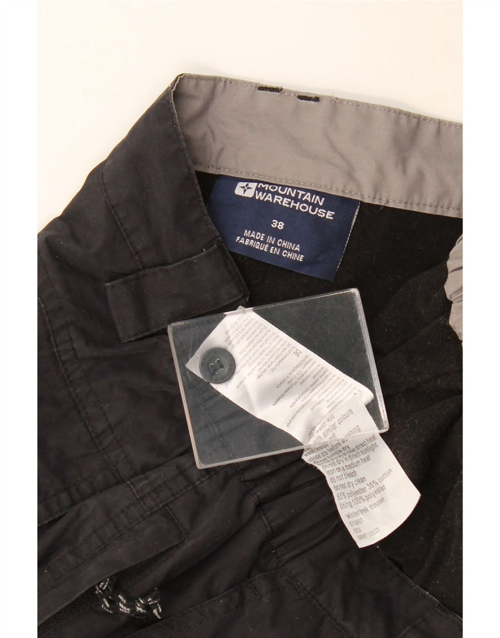MOUNTAIN WAREHOUSE Ανδρικό ίσιο παντελόνι Cargo W38 L32 Μαύρο πολυεστέρα