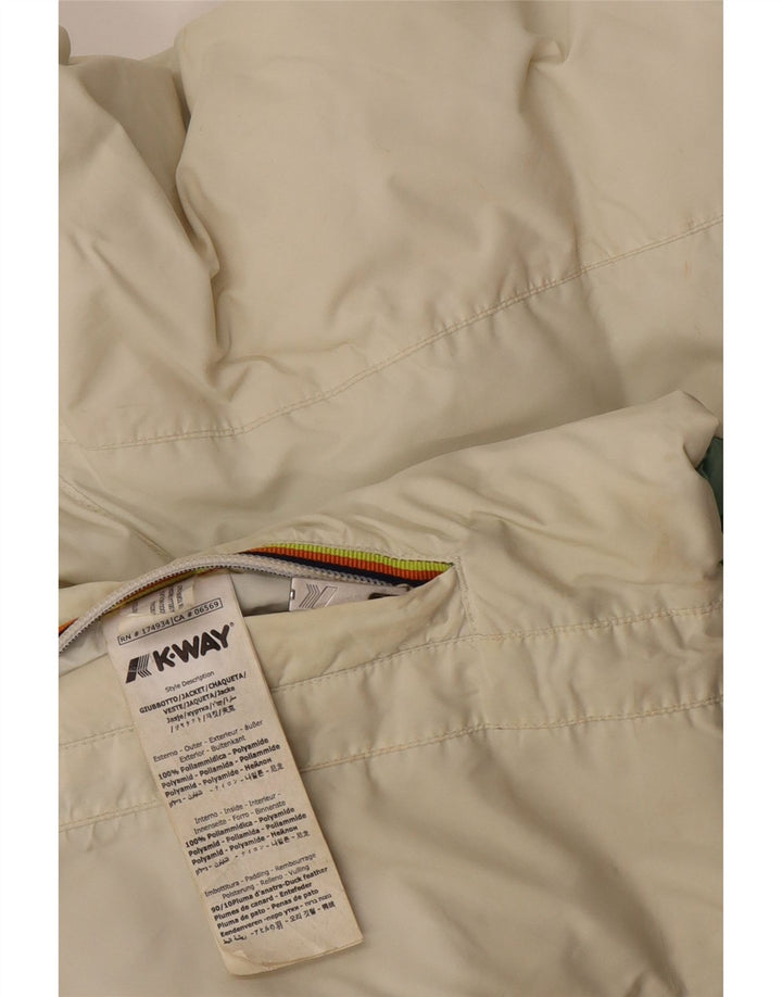 K-Way Girls Hooded Reversible Padded Jacket 11-12 Years Off White Polyamide