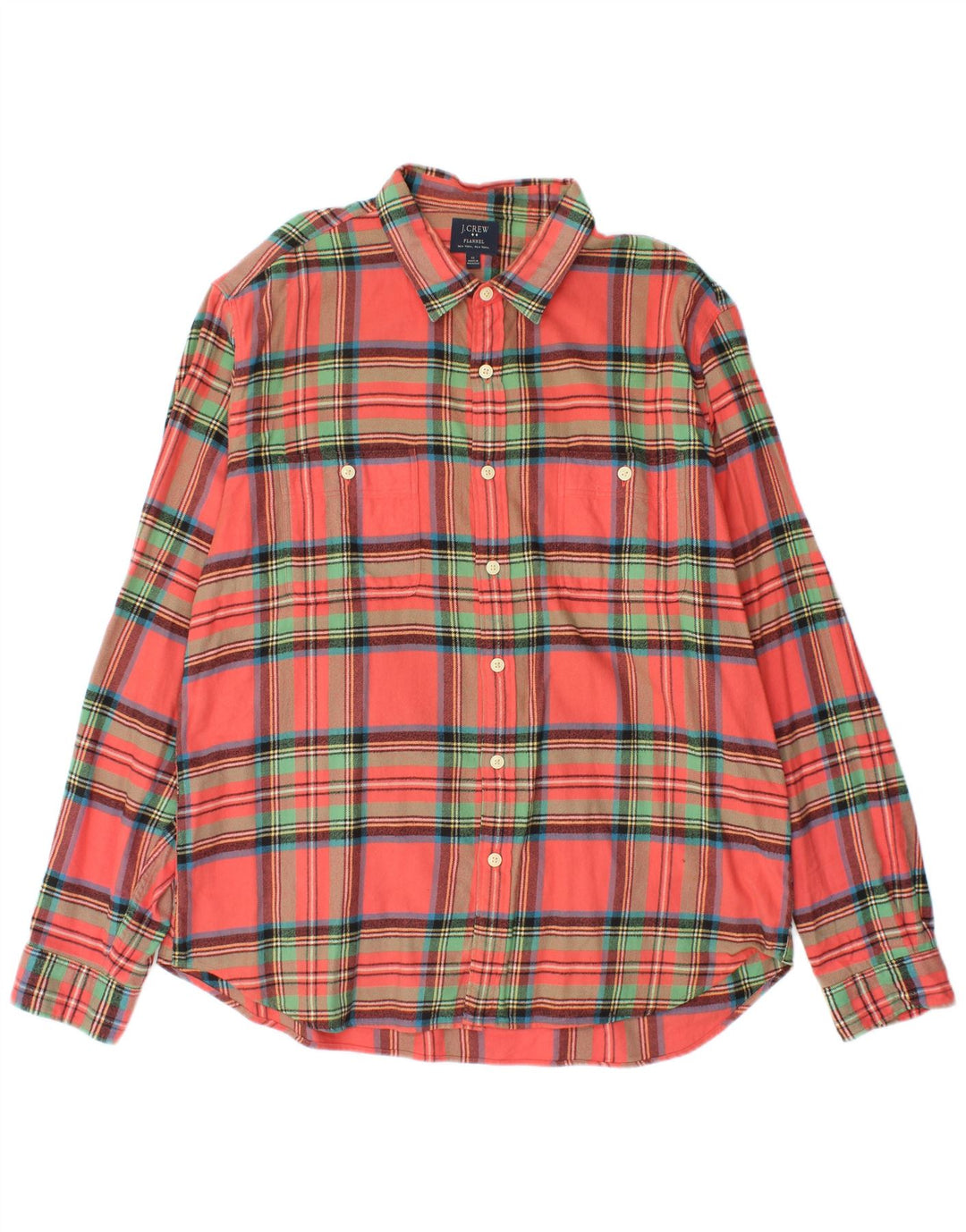 Ανδρικό φανελένιο πουκάμισο J. Crew XL Pink Check Cotton